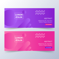Wall Mural - Abstract Banner Template Design. Horizontal header, web banner. Social Media Cover, poster. Vector abstract geometric design banner web template. Vector illustration