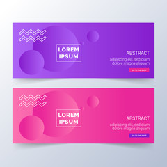 Wall Mural - Abstract Banner Template Design. Horizontal header, web banner. Social Media Cover, poster. Vector abstract geometric design banner web template. Vector illustration