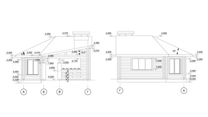 Wall Mural - Gazebo frame with bbq grill vector illustration. Detailed architectural plan