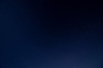 Dark blue sky on a starry night. Wide angle shot on a clear night.