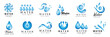 Water Splash Vector And Drop Set - Isolated On White. Abstract Vector Collection Of Flat Water Splash and Drop Logo. Icons For Droplet, Water Wave, Rain, Raindrop, Company Logo And Bubble Design