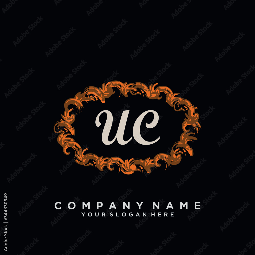 Initial Letter UC Logo With circle Template Vector Stock Vector | Adobe ...