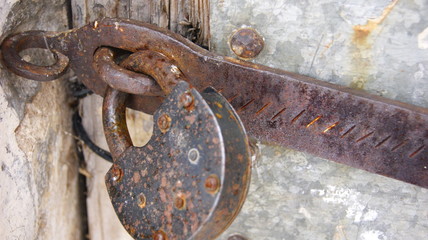 old rusty lock