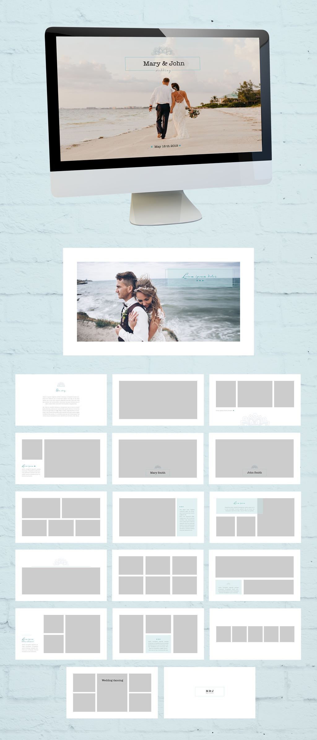 Digital Presentation Wedding Photo Album Stock Template