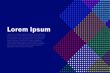Home page for a presentation, brochure, or book. Geometric background bright colors and dynamic forms of compositions.