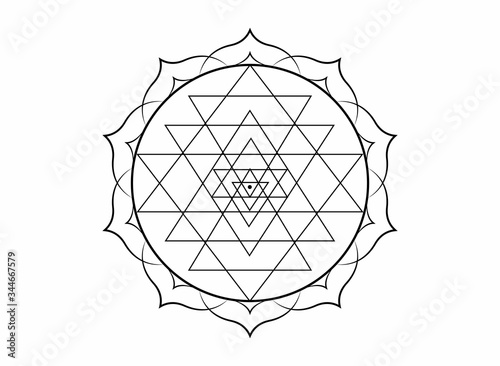 Cuadros en Lienzo mystical mandala of Sri Yantra for your design