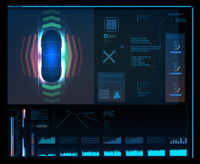 Poster - Futuristic user interface. HUD UI. Abstract virtual graphic touch user interface. Cars infographic.Car Auto Service, Modern Design HUD, Vector