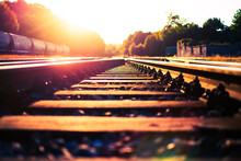 Railroad Tracks During Sunny Day