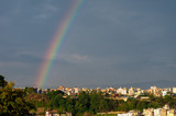 Fototapeta Tęcza - Rainbow over the City of Kathmandu