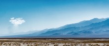 Beautiful Open Field With Sierra Nevada Mountain Range In California, USA