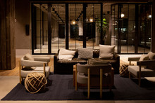 Lounge Salon Workplace In Cafe Interior Luxury Hotel Lobby With Vintage Leather Sofa Hotel Lobby