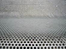 Full Frame Shot Of Perforated Metallic Bench