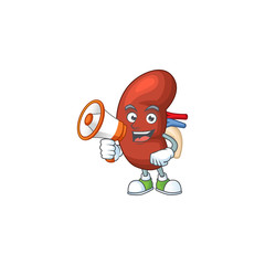 Poster - A picture of leaf human kidney cartoon design style speaking on a megaphone