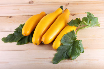 Squashes on table