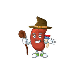 Sticker - Cute and sneaky Witch leaf human kidney cartoon design style