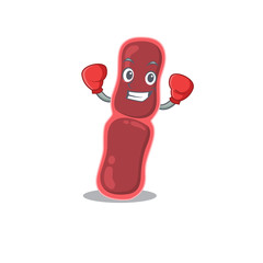 Sticker - A sporty boxing athlete mascot design of bacillus bacteria with red boxing gloves