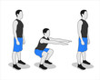 © Ronillo - Squat exercise silhouette icon vector set