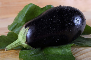 Aubergine on table