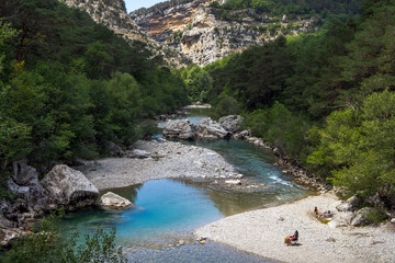 Canyon river zigsaw in summer travel on vacation, Verdon Godge, France