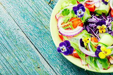 Wall Mural - Salad with vegetables and herbs