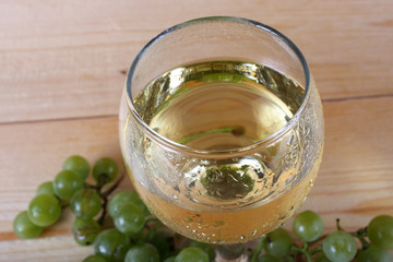 Canvas Print - Grape and wine on table