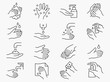 © lovemask - Hand washing line icons set. Black vector illustration. Editable stroke.