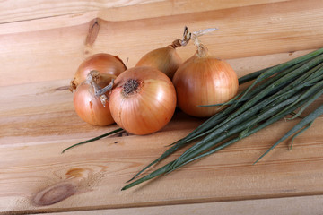 Wall Mural - Onion on table