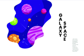 Flat Galaxy Space colorful background