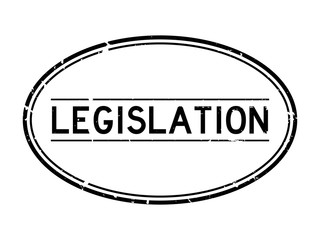 Wall Mural - Grunge black legislation word oval rubber seal stamp on white background