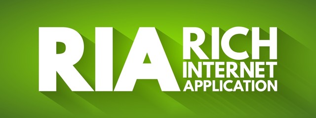 Aufkleber - RIA - Rich Internet Application acronym, technology concept background