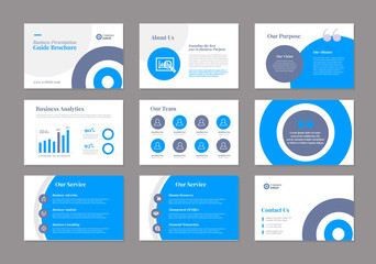 Wall Mural - Business Presentation Brochure Guide Design | Powerpoint  Slide Template | Sales Guide Slider