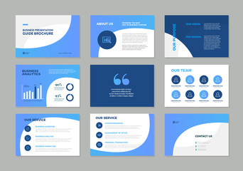 Wall Mural - Business Presentation Brochure Guide Design | Powerpoint  Slide Template | Sales Guide Slider