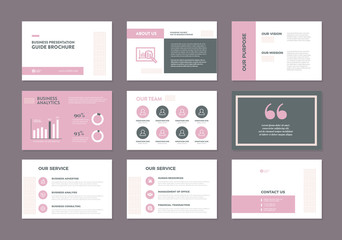 Wall Mural - Business Presentation Brochure Guide Design | Powerpoint  Slide Template | Sales Guide Slider