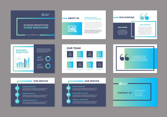 Wall Mural - Business Presentation Brochure Guide Design | Powerpoint  Slide Template | Sales Guide Slider