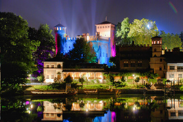 Wall Mural - turin valentino castle reflections on the po river