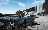 Fototapeta Łazienka - Oxararfoss waterfall in pingvellir national Park iceland