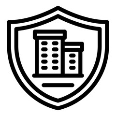 Poster - Residential security icon. Outline residential security vector icon for web design isolated on white background