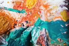 Full Frame Shot Of Colorful Messy Painting