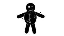 Voodoo Doll Coloring Book  Illustration.