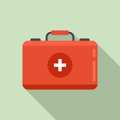 Wall Mural - Camping first aid kit icon. Flat illustration of camping first aid kit vector icon for web design