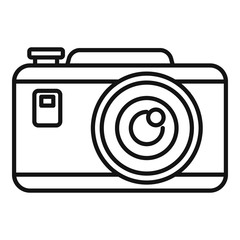 Poster - tourist camera icon. outline tourist camera vector icon for web design isolated on white background