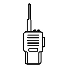 Sticker - Walkie talkie icon. Outline walkie talkie vector icon for web design isolated on white background