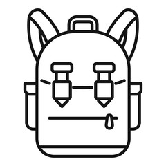Poster - camping backpack icon. outline camping backpack vector icon for web design isolated on white backgro