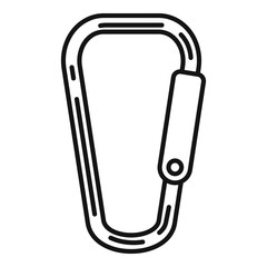 Poster - hiking carabine icon. outline hiking carabine vector icon for web design isolated on white backgroun