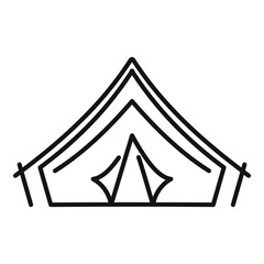 Poster - hiking tent icon. outline hiking tent vector icon for web design isolated on white background