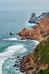 Canvas Print - Beautiful landscape. Cape Roca or Cabo da Roca in Portugal.