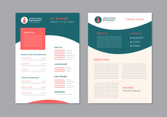 Wall Mural - Curriculum vitae CV Resume Template Design