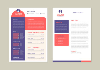 Wall Mural - Curriculum vitae CV Resume Template Design