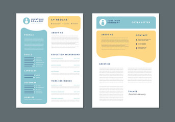 Wall Mural - Curriculum vitae CV Resume Template Design