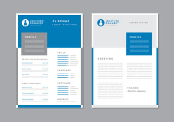 Wall Mural - Curriculum vitae CV Resume Template Design